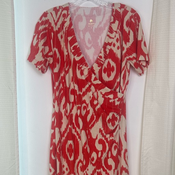 Spartina 449 Junetta Richmond Hill Ikat Orange Boho Midi Dress Size Small - Picture 6 of 16